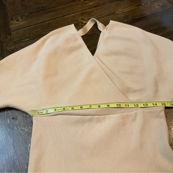 Altar’d state Elegant Tan Wrap Dress - Picture 7 of 8